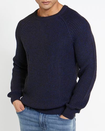 Ribbed Knit Crew Neck Jumper